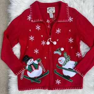Vintage heirloom collectibles snowman Christmas sweater small